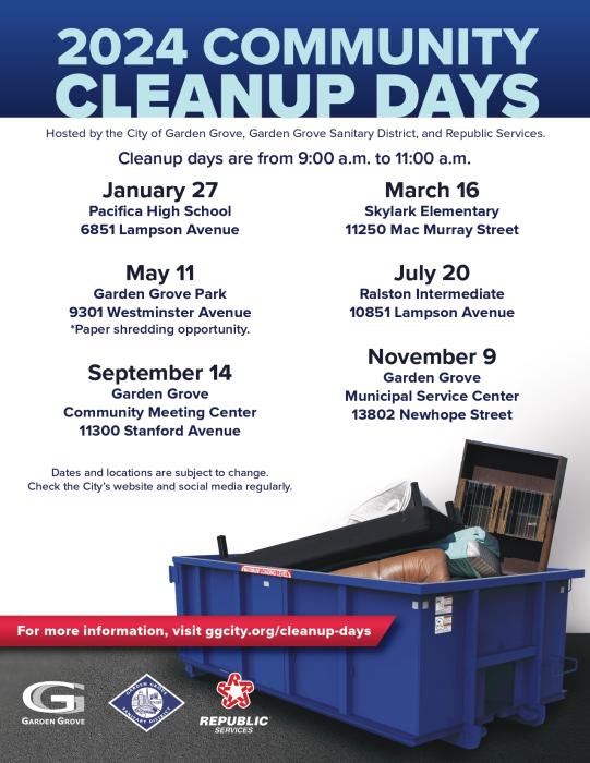2024 Community Cleanup Days Flyer